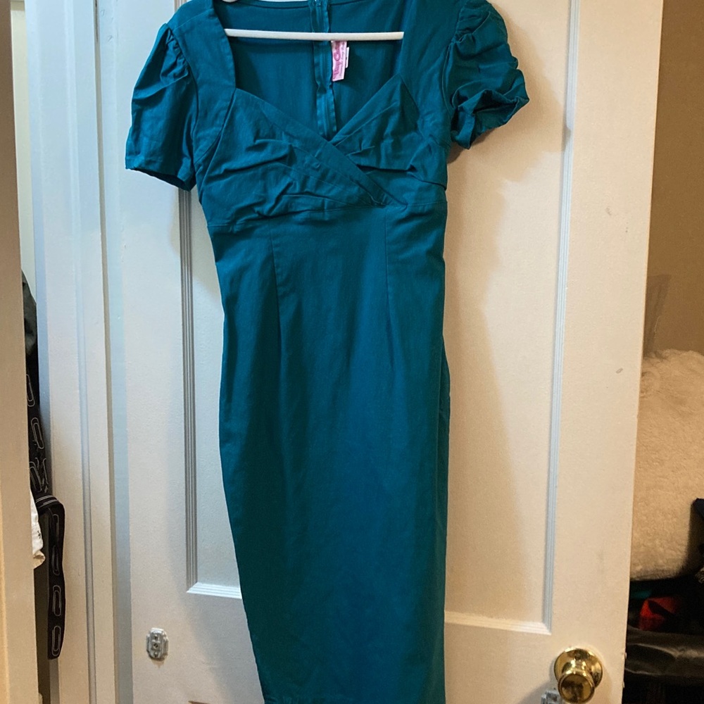 Pinup Couture Teal Midi Dress
